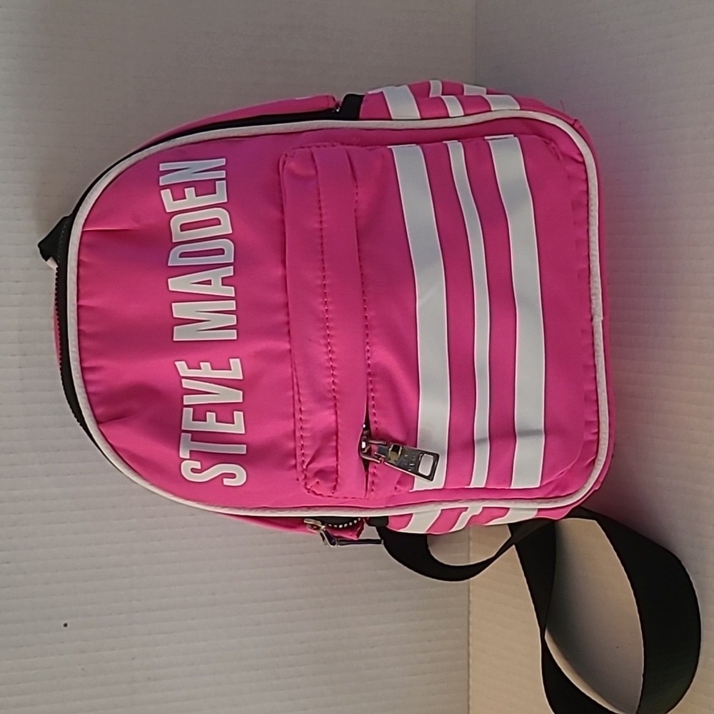 Steve Madden Vibrant Pink and White Backpack